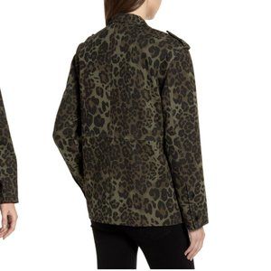 Avec Les Filles Olive Leopard Print Cargo Jacket Sz.S Ret. $175